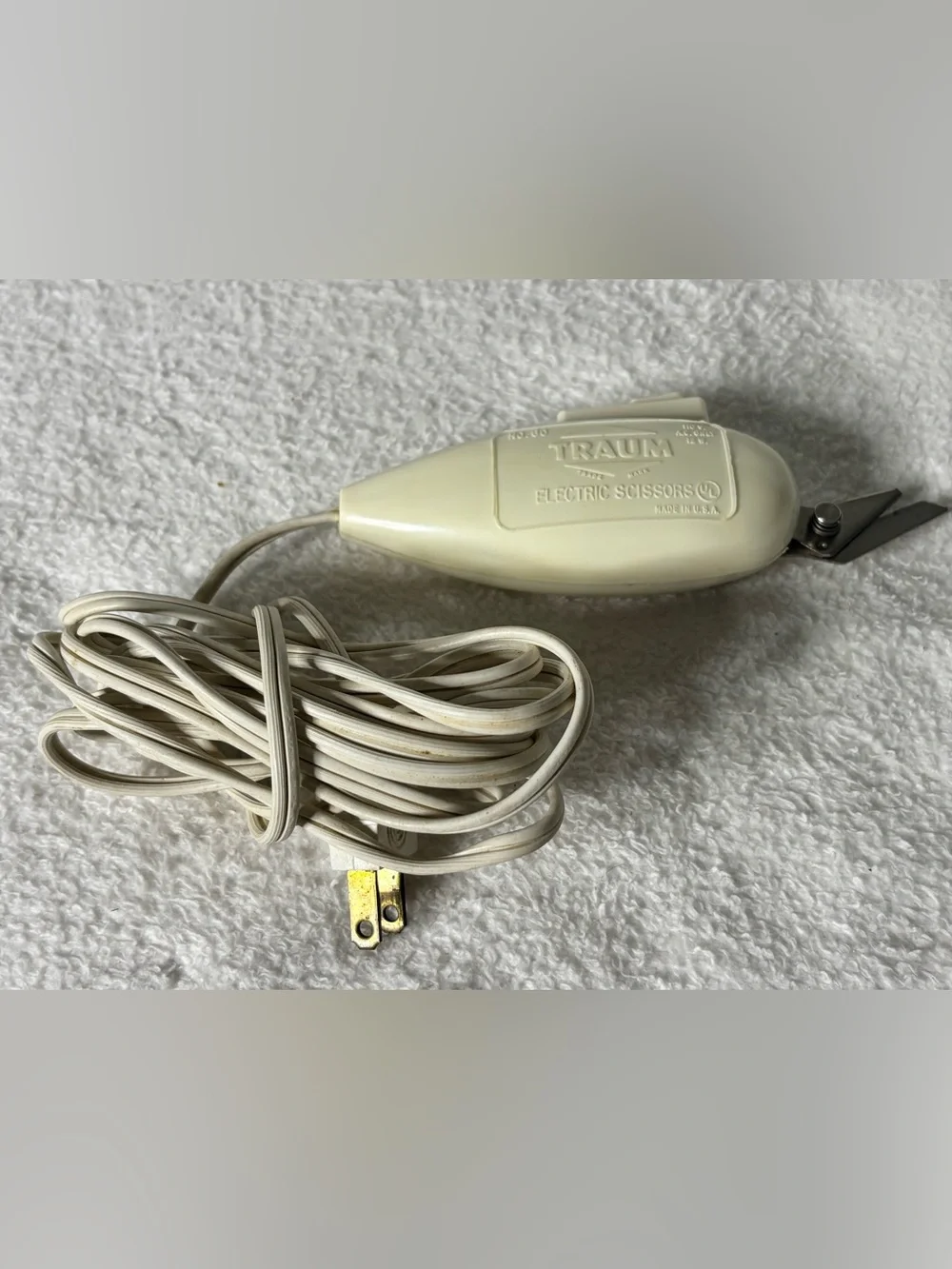 White Electric Scissors Adapter - Portable Inline Switch